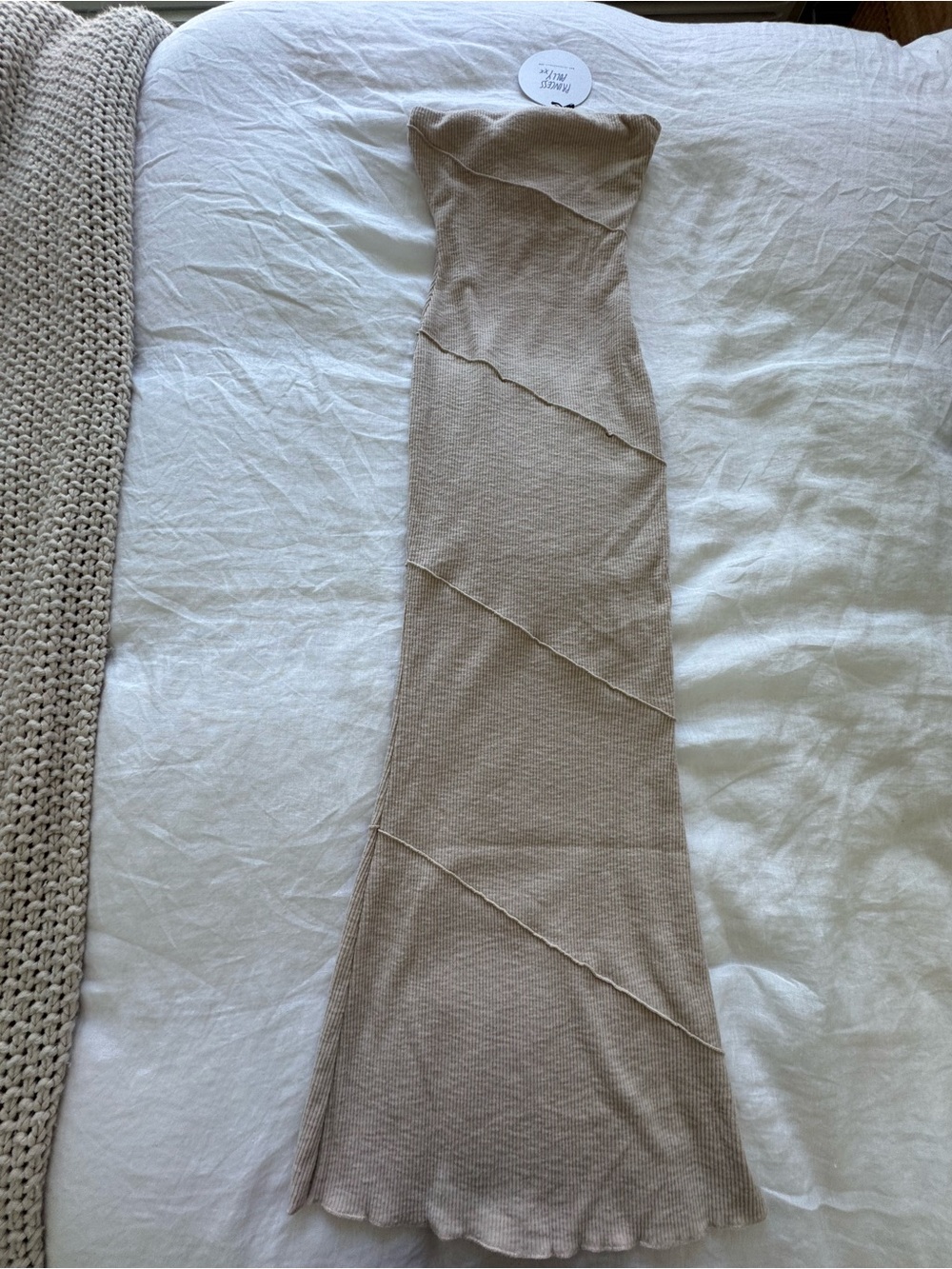 Princess Polly Beige Strapless Maxi Dress
